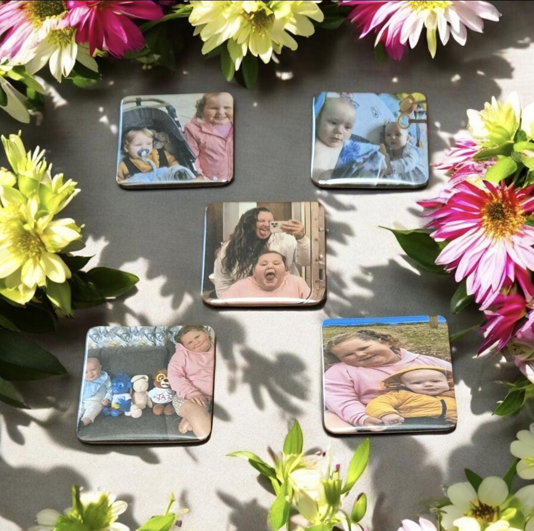 2inch square photo fridge magnets. Set of 5