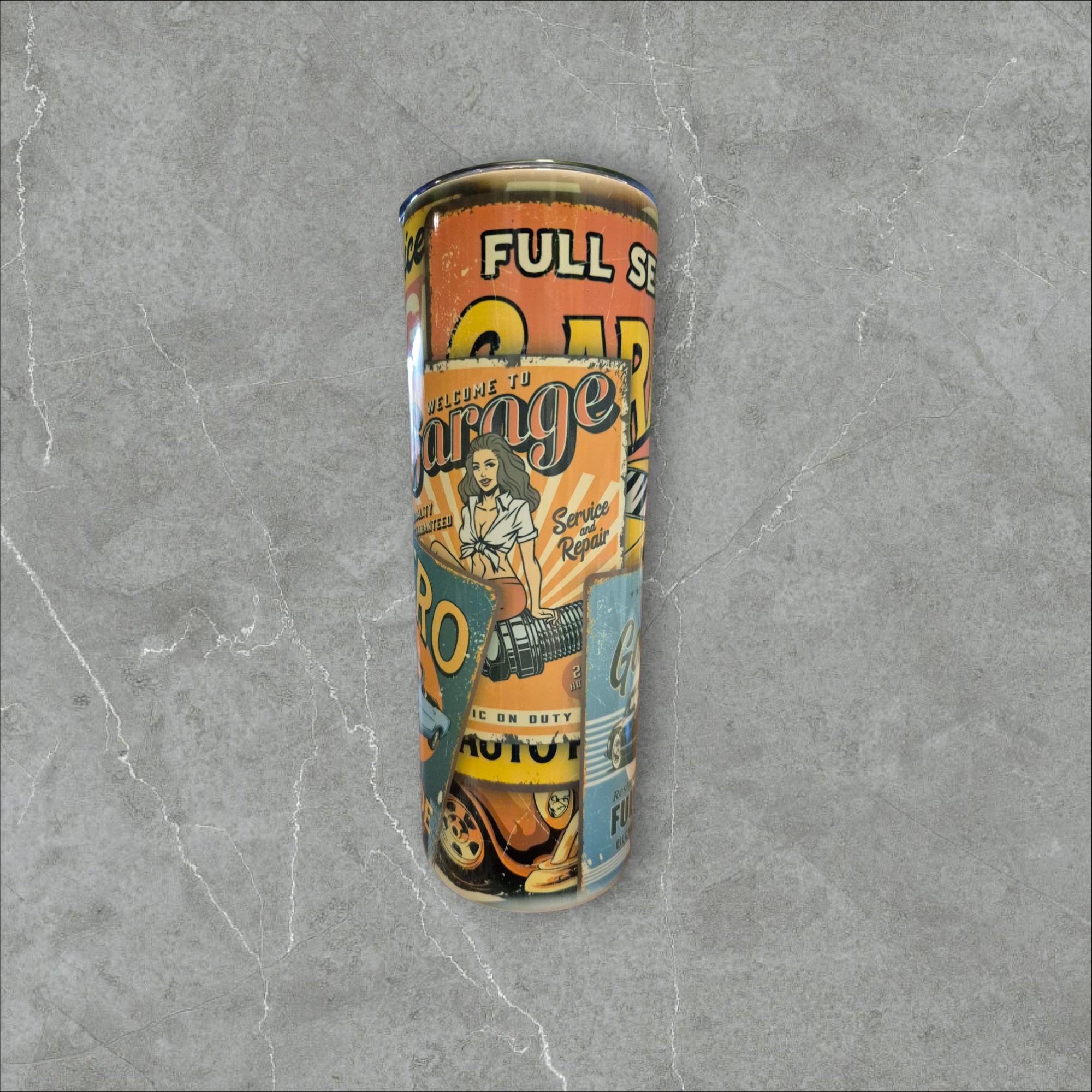 Retro garage 20oz tumbler