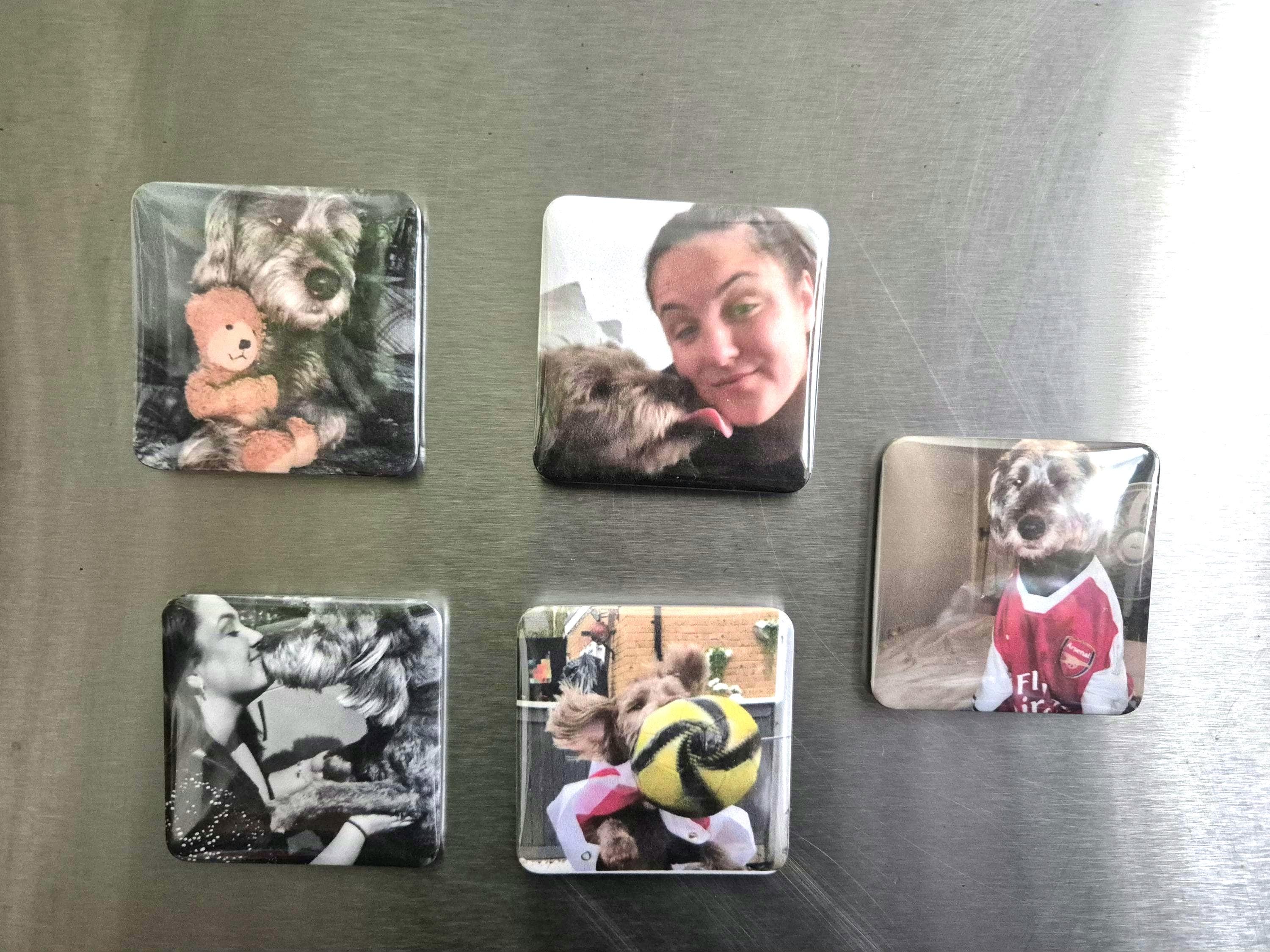 2inch square photo fridge magnets. Set of 5