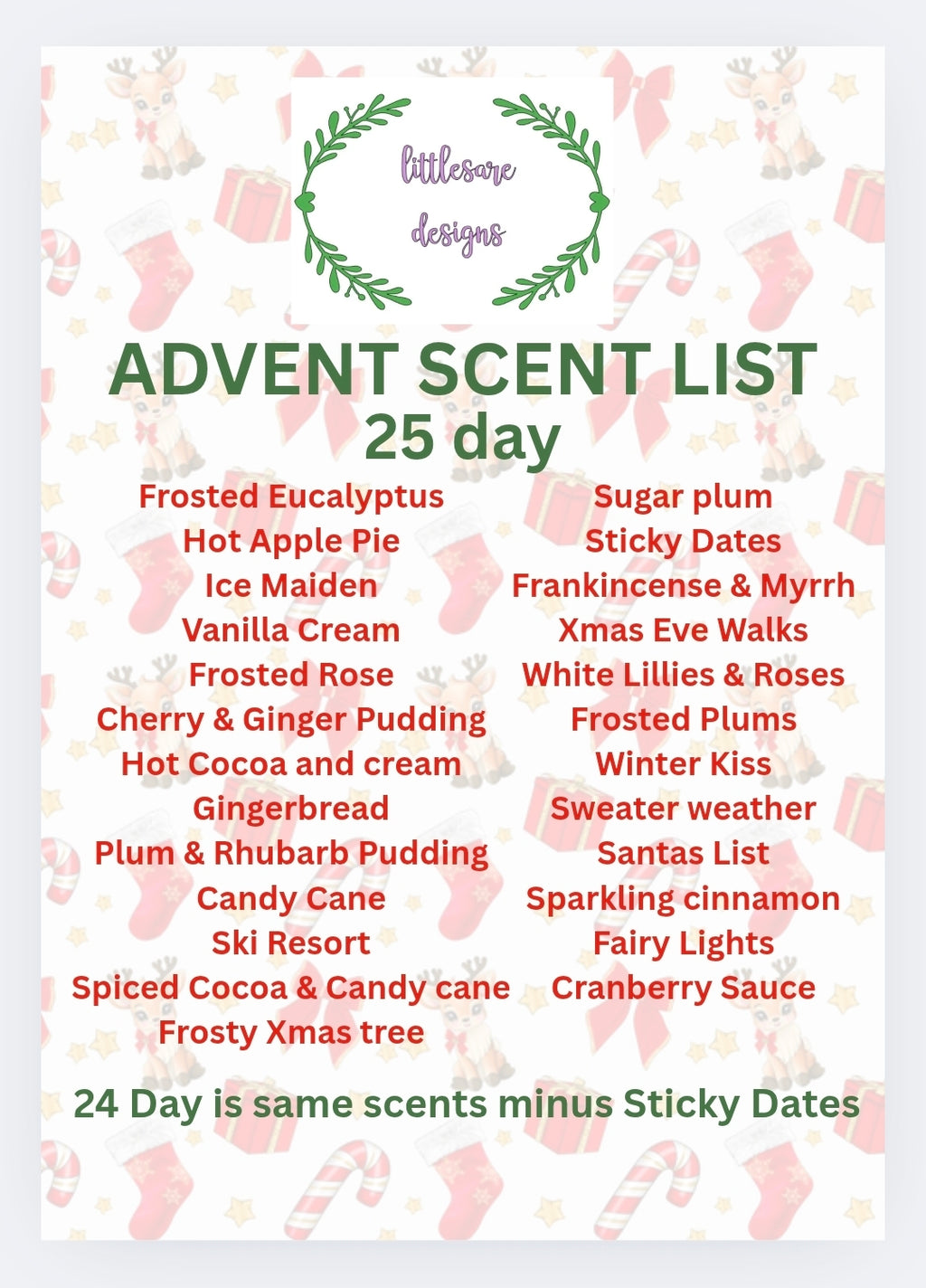 25 day wax melt advent calendar